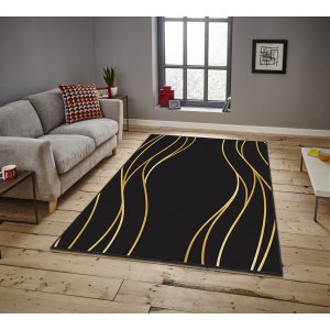 Estera 70 matta 160 x 230 cm - Svart/guld