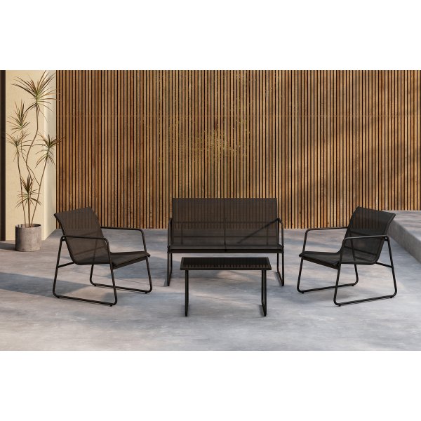 Utegrupp Laguna med soffa f�t�ljer och soffbord - svart