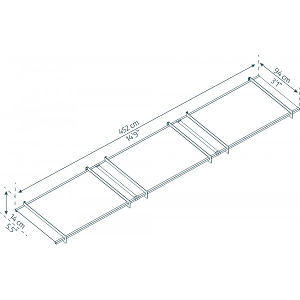Canopia Nancy Entrance baldakin 0,9 x 4,5 - Grå/klart glas Canopia Nancy Entrance baldakin 0,9 x 4,5 - Grå/klart glas