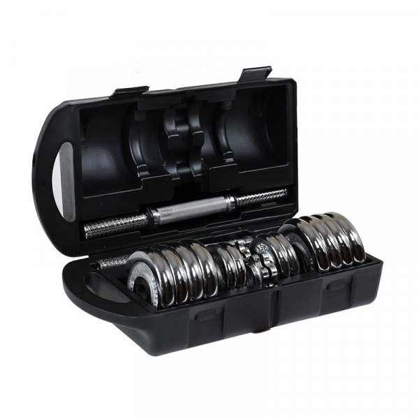 Hantelset - Kromade vikter & hantel - 15 kg