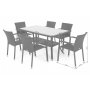 Matgrupp Sumba bord + 6 stolar - Beige melerad