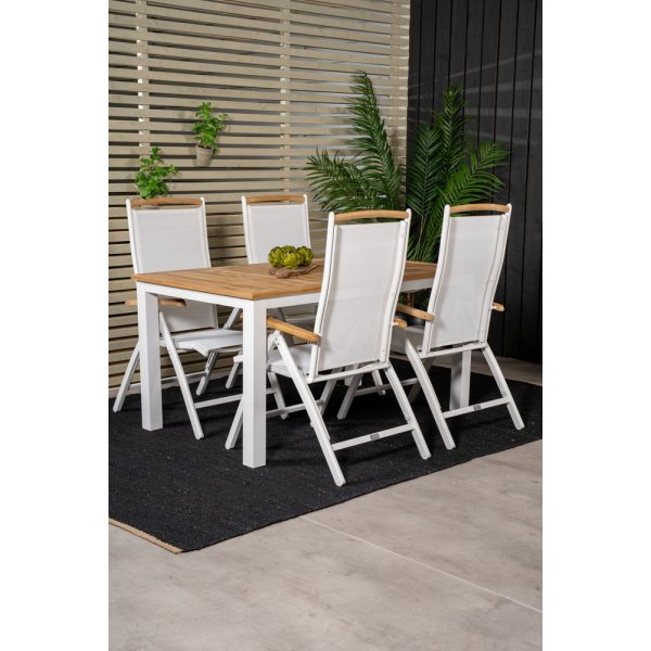 Dotorp Matgrupp (160x90) - Vit/Natur - 4 Stolar