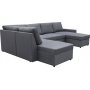 U-soffa b�ddsoffa Dream med f�rvaring - 299 cm - m�rkgr�