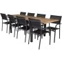 Dotorp Spisegruppe (160x90) - Sort/Natur - 8 Stole
