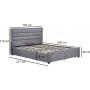 S�ngram med f�rvaring inklusive s�nggavel 160 x 200 cm gr�