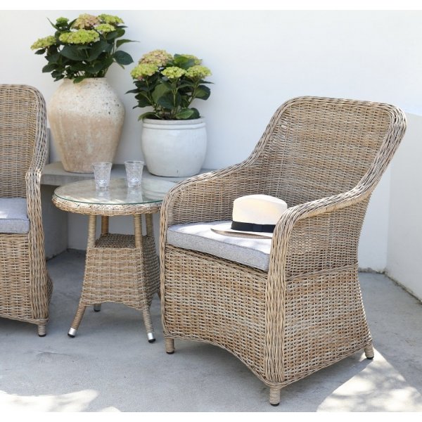 Lotus utemöbelset med sidobord - Natur Lotus utemöbelset med sidobord - Natur