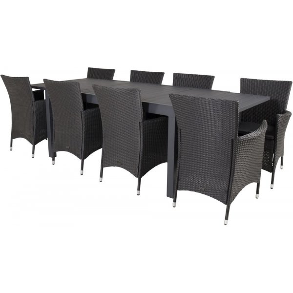 Holma Matgrupp (160x100) - Svart - 8 Stolar Holma Matgrupp (160x100) - Svart - 8 Stolar