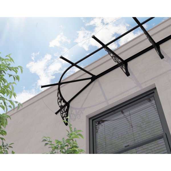 Canopia Lily French Entrance baldakin 0,9 x 4,2 - Sort/klart glas Canopia Lily French Entrance baldakin 0,9 x 4,2 - Sort/klart glas