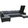 U-soffa Solna v�ndbar - 367 cm - m�rkgr�