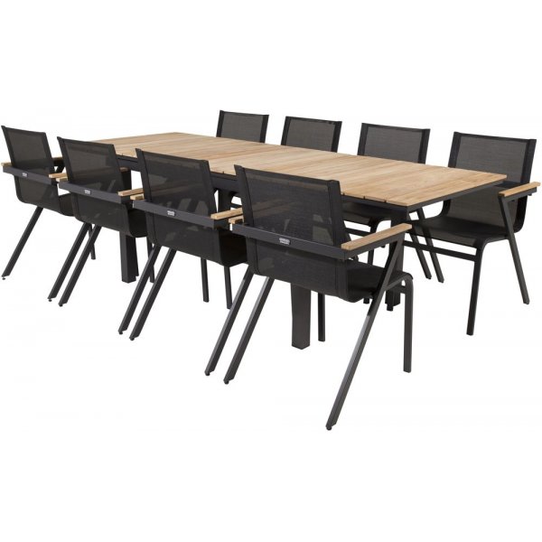 Maglehem Matgrupp (160x90) - Svart/Natur - 8 Stolar Maglehem Matgrupp (160x90) - Svart/Natur - 8 Stolar