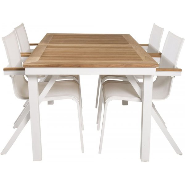 Dotorp Matgrupp (160x90) - Vit/Natur - 4 Stolar Dotorp Matgrupp (160x90) - Vit/Natur - 4 Stolar