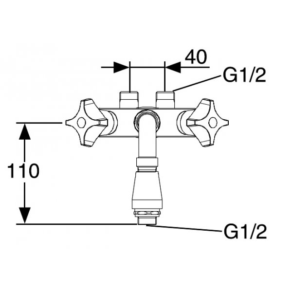 FM Mattsson Tv�grepps spolblandare Krom - 3104-0000