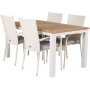 Dotorp Matgrupp (160x90) - Vit/Natur - 4 Stolar