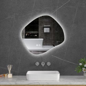 LED-spegel 60x55 cm med anti-fog och justerbar belysning