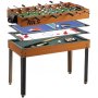 Spelbord med 4 spel - Biljard - Pingis - Bordsfotboll & Airhockey