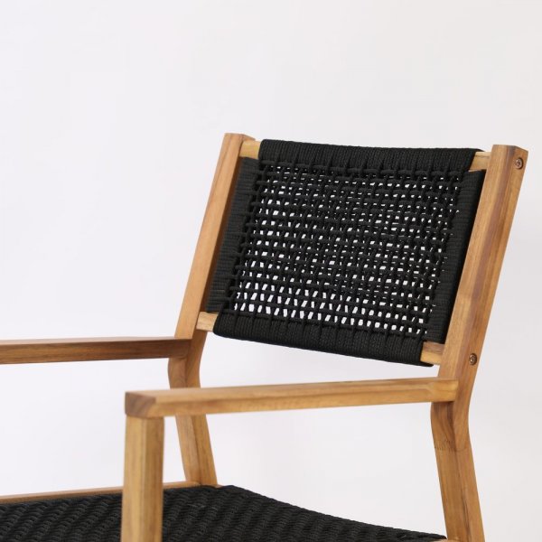 Lekvall Matstol - Svart rep/Akacia