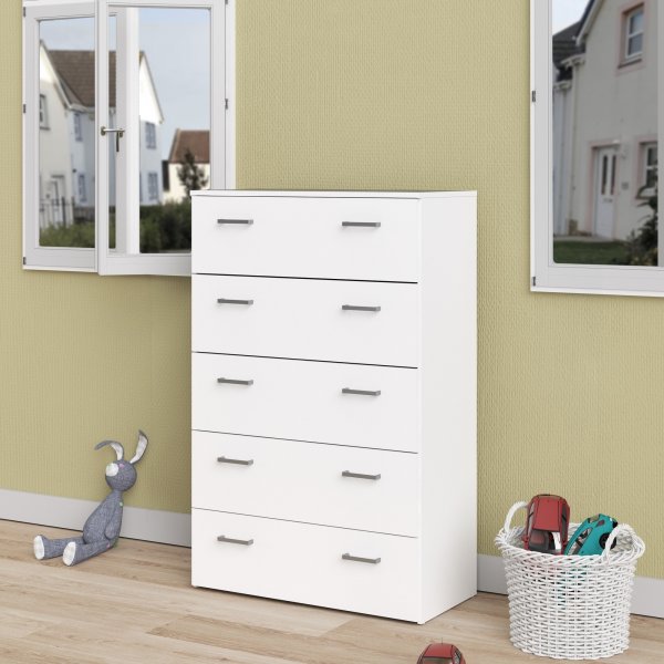 Space Byr� vit med 5 l�dor bredd 74 cm och 115 cm h�g