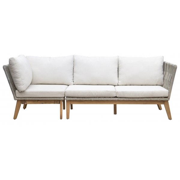 Inez utegrupp - Grå konstrotting & Akacia | Hörnsoffa Inez utegrupp - Grå konstrotting & Akacia | Hörnsoffa