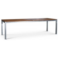 Alva matbord 250x90 cm - Teak / Galvaniserat stål