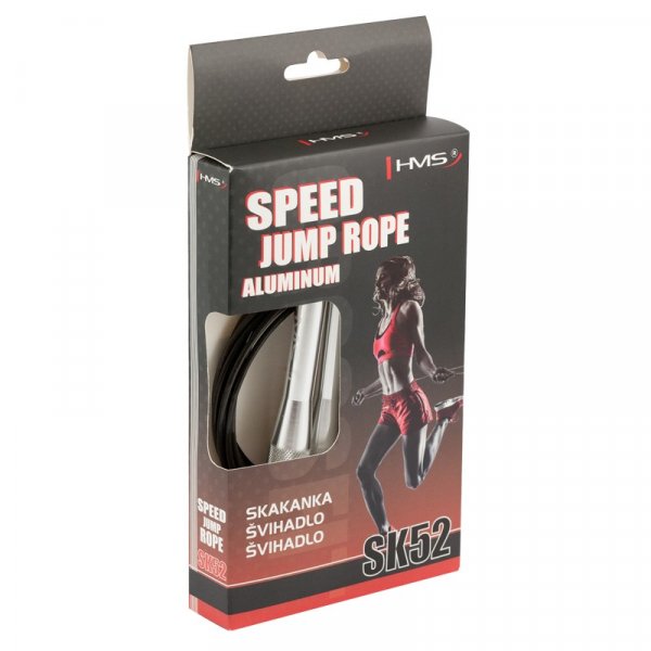 Speed rope med kullager (stlvajer & alu-handtag) silvrigt | svart