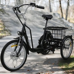 Trehjulet elcykel | 6 gear Shimano | 250W - Matsort Trehjulet elcykel | 6 gear Shimano | 250W - Matsort