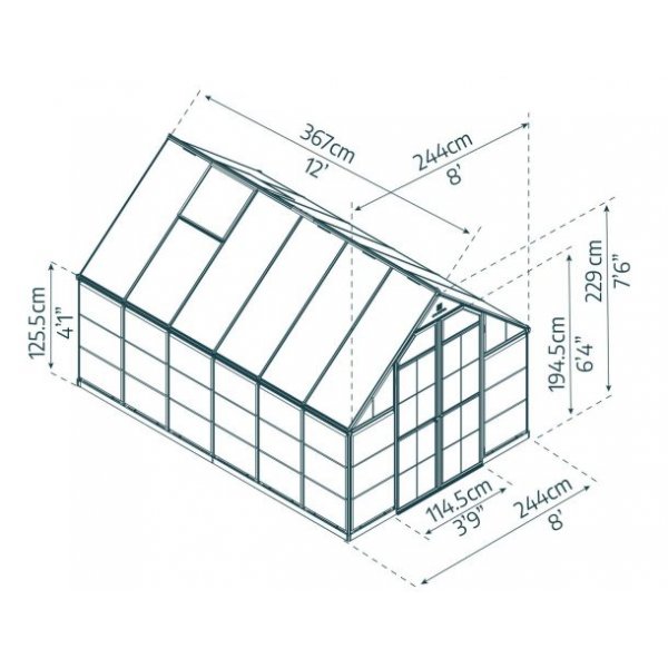 Växthus Balance Silver - 8,8 m² + Växthusrengöring Växthus Balance Silver - 8,8 m² + Växthusrengöring