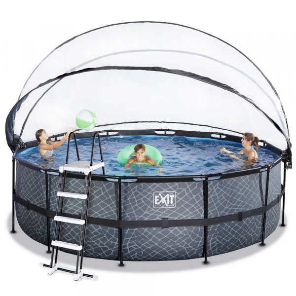 Pool ø450 cm Premium + Kupoltak & värmepump Pool ø450 cm Premium + Kupoltak & värmepump