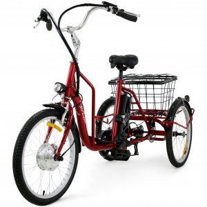 Trehjulet elcykel | 6 gear Shimano | 250W 10,4Ah | Metallic rød Trehjulet elcykel | 6 gear Shimano | 250W 10,4Ah | Metallic rød