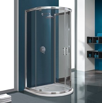 Duschhrn TX Halvrund Enkelvgg - 5mm glas (2-drrar uttgende)
