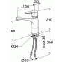 Gustavsberg Nautic frhjd med fast pip, 150 mm