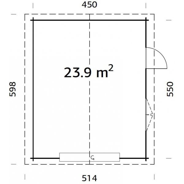 Garage Roger med takskjutport - 23,9 m² Garage Roger med takskjutport - 23,9 m²