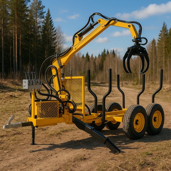 Holzanhnger mit Hubkran - max. Tragfhigkeit 300 kg