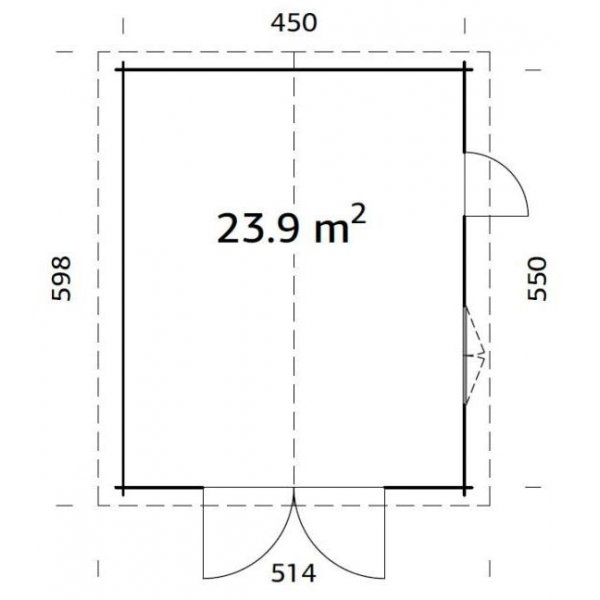 Garage Roger med slagport - 23,9 m² Garage Roger med slagport - 23,9 m²
