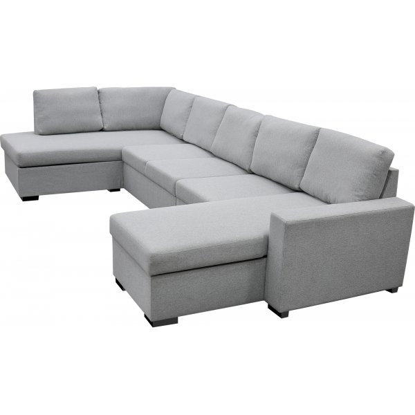 U-soffa Solna XL med f�rvaring - 367 cm - ljusgr�