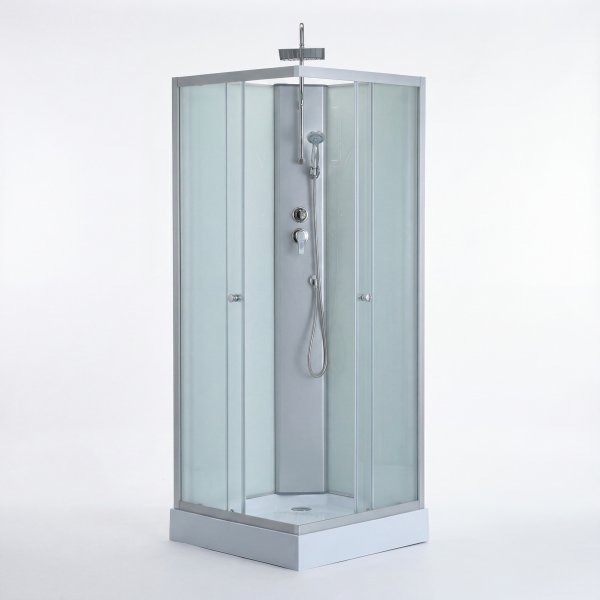 Duschkabin 90×90x205 cm | Vit glas & massagefunktion | Aether Duschkabin 90×90x205 cm | Vit glas & massagefunktion | Aether