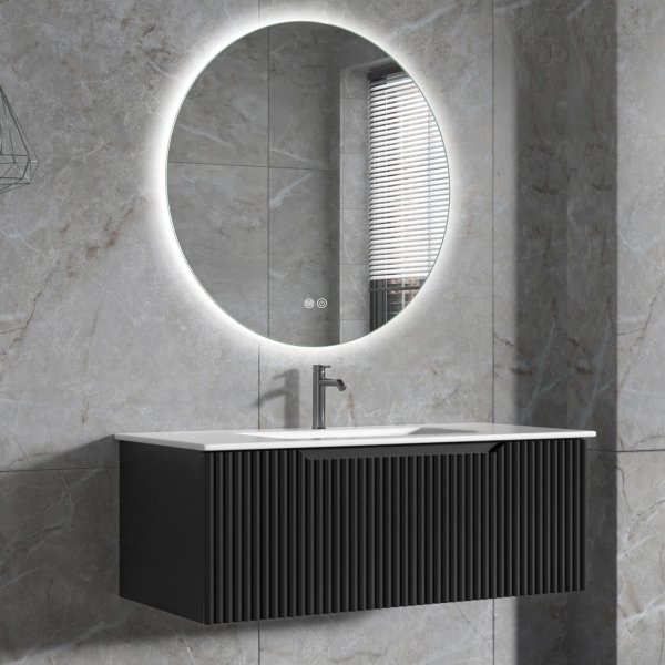 Badevrelsespakke | Kommode 101cm | Rundt LED spejl | Tuba