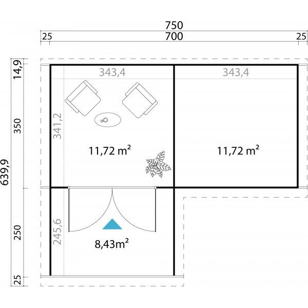 Attefallhaus Bravo B - 24,5 m² Attefallhaus Bravo B - 24,5 m²