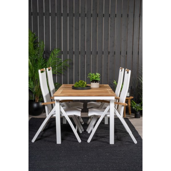 Dotorp Matgrupp (160x90) - Vit/Natur - 4 Stolar