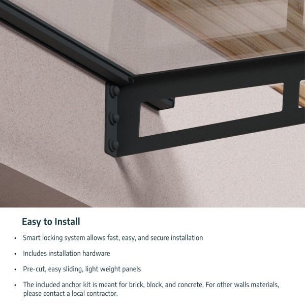 Canopia Amsterdam Entrance baldakin 1,4 x 2,2 - Gr/klart glas