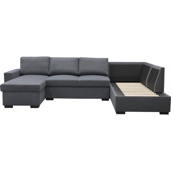 U-soffa Solna v�ndbar - 309 cm - m�rkgr�