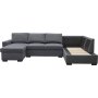 U-soffa Solna v�ndbar - 309 cm - m�rkgr�