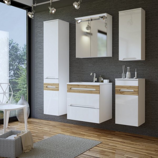 Spegelsk�p Galaxy 840 - vit