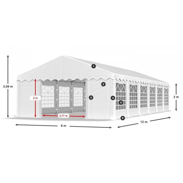 Partytelt Eco 1 i PE - 6 x 12 m Partytelt Eco 1 i PE - 6 x 12 m
