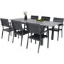 Ekens Matgrupp (152x90) - Svart/Gr - 6 Stolar