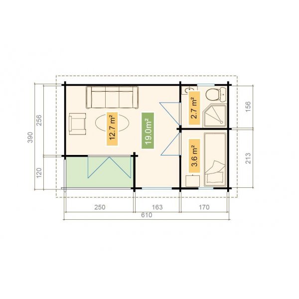 Fritidshus Mariette B - 25,8 m