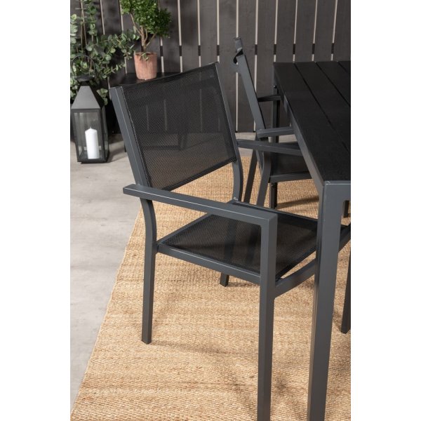 Ervalla Matgrupp (150x90) - Svart - 4 Stolar Ervalla Matgrupp (150x90) - Svart - 4 Stolar