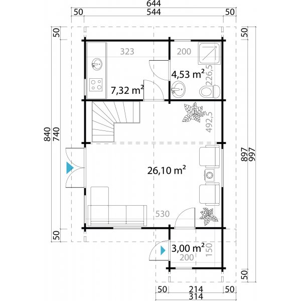 Fritidshus Elliot B - 42,5 m�