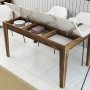 Milan matbord 145 x 88 cm - Vit marmor/valn�t