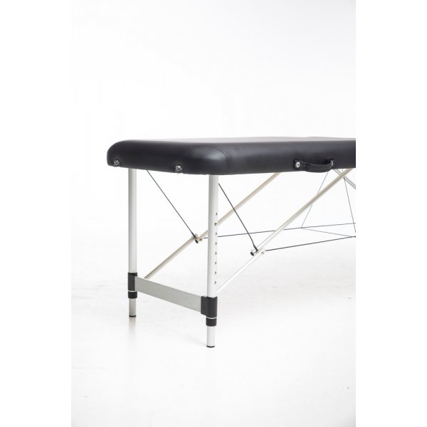 Massageb�nk med metallben - 2 zoner - Svart