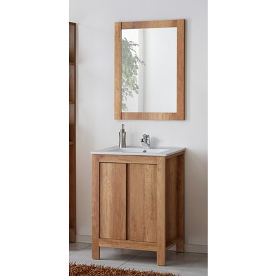 Badrumsmöbler Classic Oak 60 cm - Tvättställ med spegel